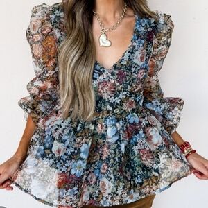 Promesa Multicolor Floral Blouse